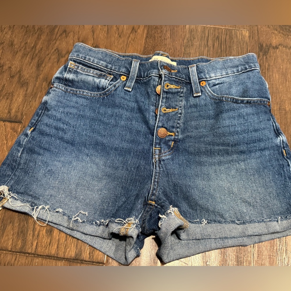 Madewell women’s denim button fly shorts sz 26
